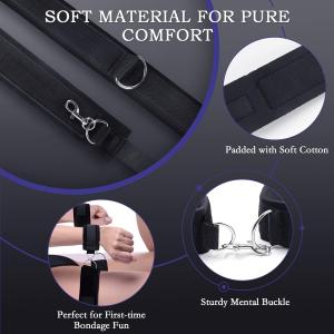 BDSM Restraint Kit – Adjustable Handcuffs & Thigh Straps for Couples Play